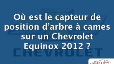 Où est le capteur de position d’arbre à cames sur un Chevrolet Equinox 2012 ?